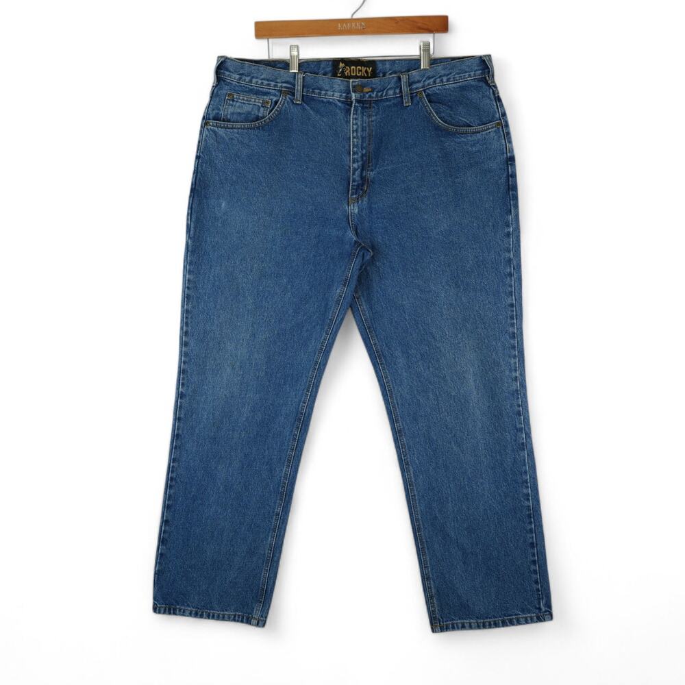 Rocky Jeans Mens 40x30 Blue Straight Leg Worksmart Denim 100% Cotton‎ Workwear